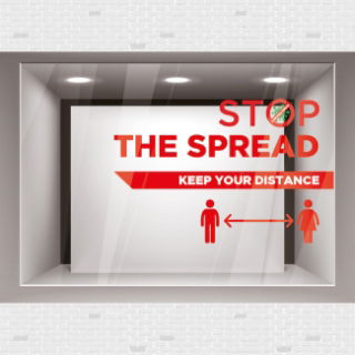 Keep your Distance Covid window graphic 