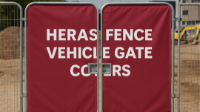 Heras Fencing Vehicle Gate Covers - UK Suppliers Northern Flags