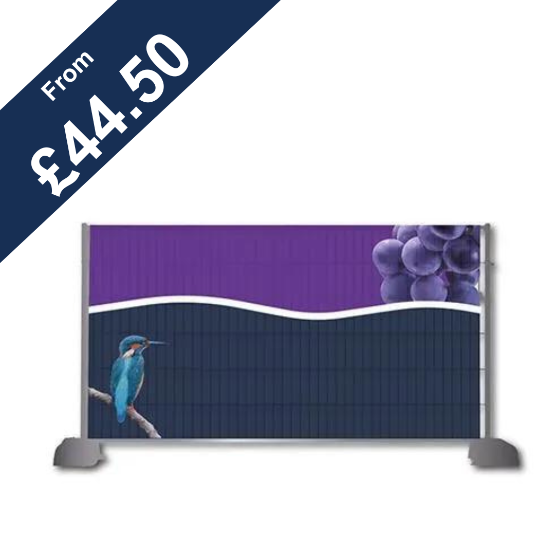 Purple Heras Fence Cover on a Heras Panel