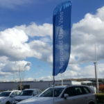 car forecourt flagpoles