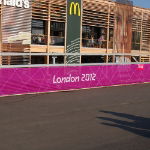 London 2012 Heras roll outside McDonalds