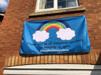 Printed Flag on House