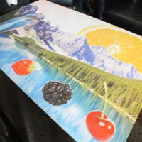 High resolution print on aluminium composite material showing durable and vibrant finish